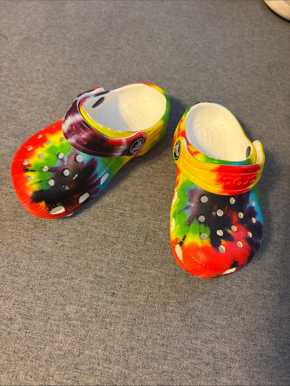 CROCS Kids Tie-Dye Slip-On Clog in Rainbow Colors